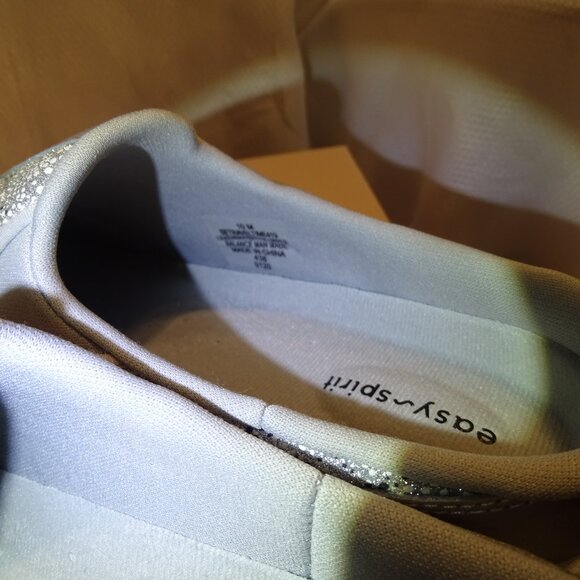 Easy Spirit Travel Time Slip on Mule Gray Silver Sparkle Snake Pattern Size 10m - Picture 4 of 8